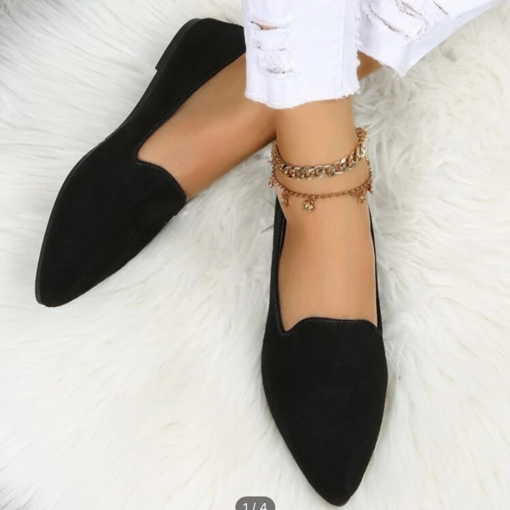 Suedette Point Toe Loafers SHEIN